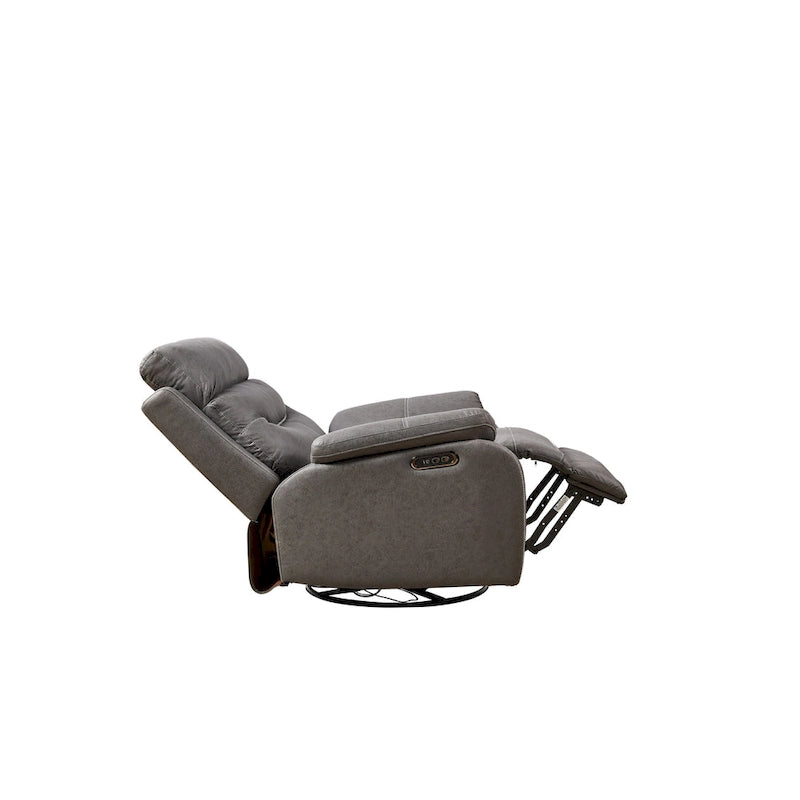 Fauteuil inclinable, pivotant et berçant motorisé, une place, jaune/brun/gris