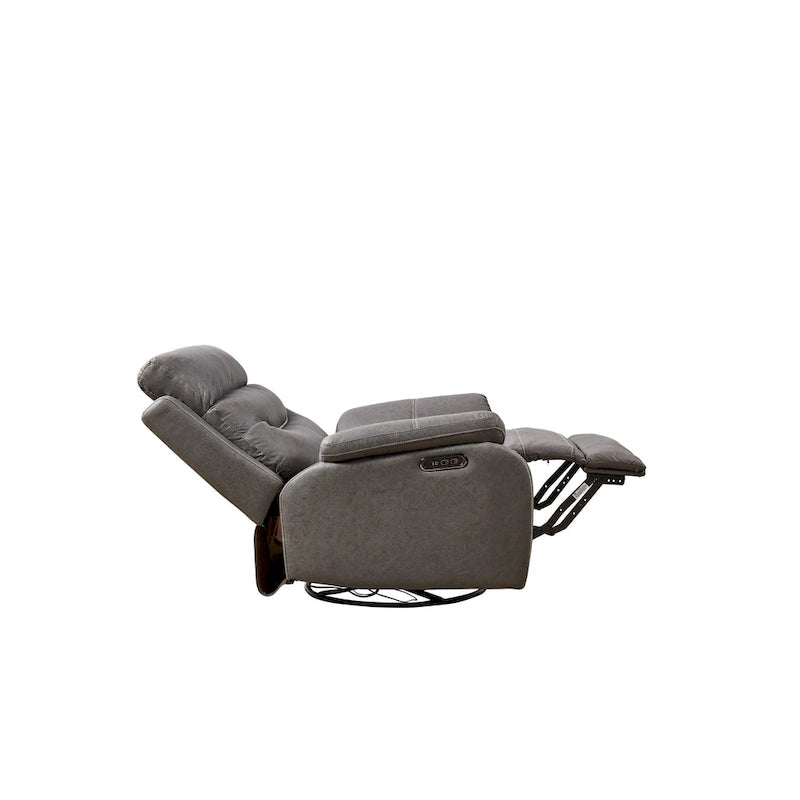 Fauteuil inclinable, pivotant et berçant motorisé, une place, jaune/brun/gris