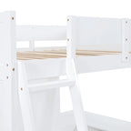 Lit mezzanine blanc avec bureau et étagères – Couchage simple