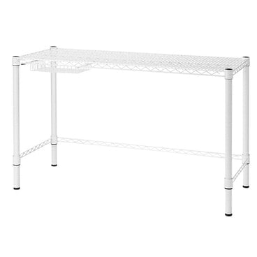 Bureau standard en acier au carbone blanc/noir – Pour 1 personne