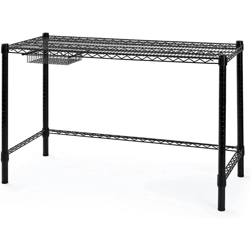 Bureau standard en acier au carbone blanc/noir – Pour 1 personne