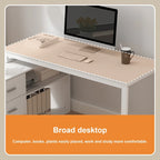 Bureau d'angle en L pour ordinateur de 140 cm avec tiroirs | Chêne / Gris-brun / Marron foncé / Noir / Blanc | 1 personne