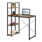 Bureau à étagères 4 niveaux, chêne clair/blanc/bois grange/gris anthracite, 1 personne