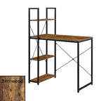 Bureau à étagères 4 niveaux, chêne clair/blanc/bois grange/gris anthracite, 1 personne