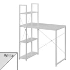 Bureau à étagères 4 niveaux, chêne clair/blanc/bois grange/gris anthracite, 1 personne
