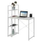 Bureau à étagères 4 niveaux, chêne clair/blanc/bois grange/gris anthracite, 1 personne