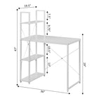 Bureau à étagères 4 niveaux, chêne clair/blanc/bois grange/gris anthracite, 1 personne