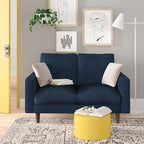 Causeuse à bras carrés en velours – 2 places | Marron / Bleu foncé / Beige / Gris / Bordeaux