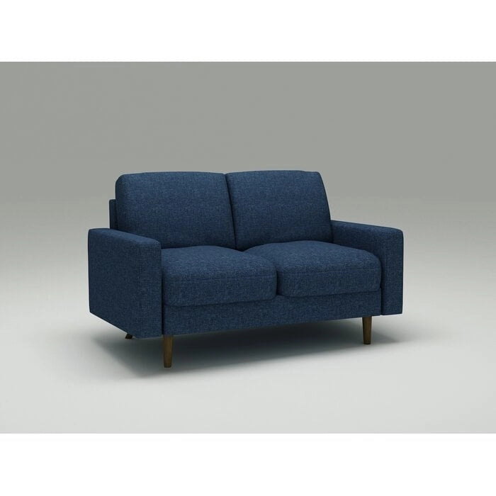 Causeuse à bras carrés en velours – 2 places | Marron / Bleu foncé / Beige / Gris / Bordeaux