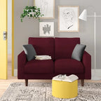 Causeuse à bras carrés en velours – 2 places | Marron / Bleu foncé / Beige / Gris / Bordeaux
