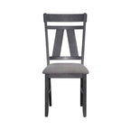 Chaise d'appoint à dossier croisillon Espresso / gris patiné, ensemble de 2
