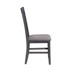 Chaise d'appoint à dossier croisillon Espresso / gris patiné, ensemble de 2