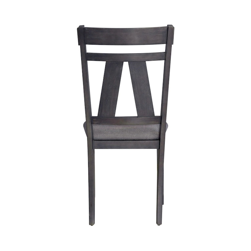 Chaise d'appoint à dossier croisillon Espresso / gris patiné, ensemble de 2