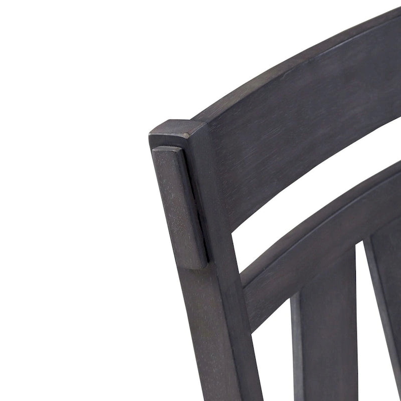 Chaise d'appoint à dossier croisillon Espresso / gris patiné, ensemble de 2