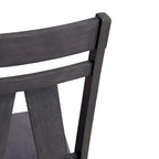 Chaise d'appoint à dossier croisillon Espresso / gris patiné, ensemble de 2