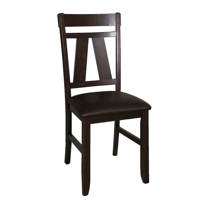 Chaise d'appoint à dossier croisillon Espresso / gris patiné, ensemble de 2