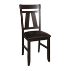 Chaise d'appoint à dossier croisillon Espresso / gris patiné, ensemble de 2