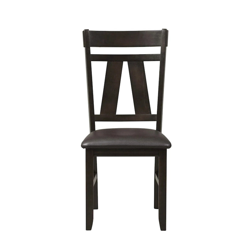 Chaise d'appoint à dossier croisillon Espresso / gris patiné, ensemble de 2