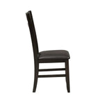 Chaise d'appoint à dossier croisillon Espresso / gris patiné, ensemble de 2