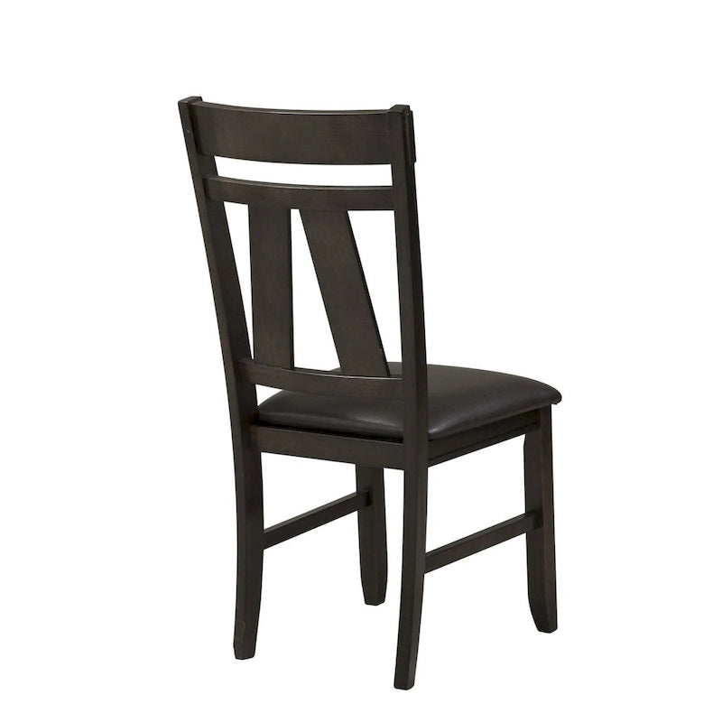 Chaise d'appoint à dossier croisillon Espresso / gris patiné, ensemble de 2