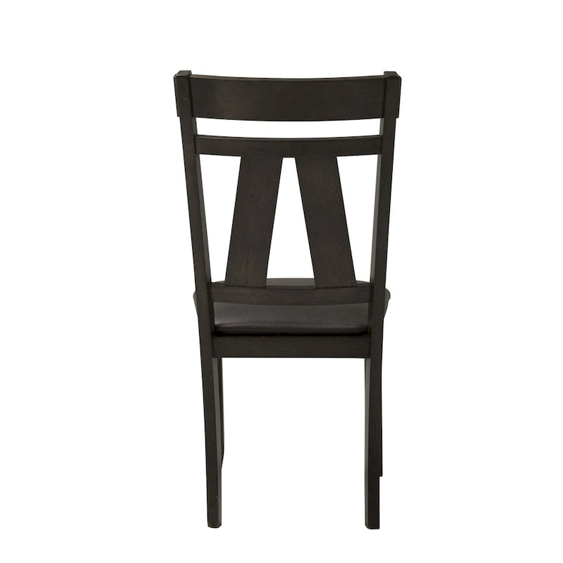 Chaise d'appoint à dossier croisillon Espresso / gris patiné, ensemble de 2