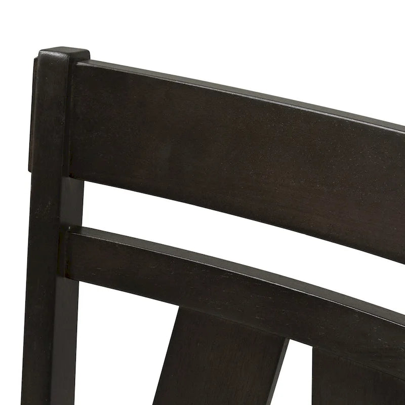 Chaise d'appoint à dossier croisillon Espresso / gris patiné, ensemble de 2