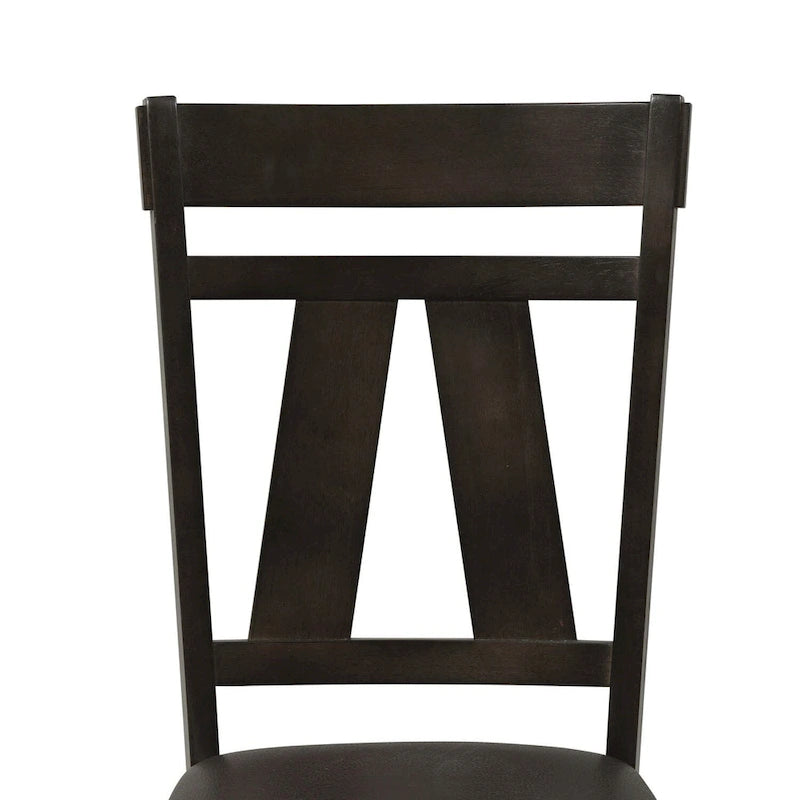 Chaise d'appoint à dossier croisillon Espresso / gris patiné, ensemble de 2