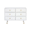 Commode géométrique 6 tiroirs blanc / noir / gris
