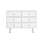 Commode géométrique 6 tiroirs blanc / noir / gris