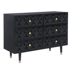 Commode géométrique 6 tiroirs blanc / noir / gris