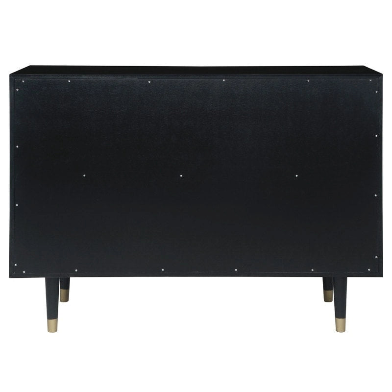 Commode géométrique 6 tiroirs blanc / noir / gris