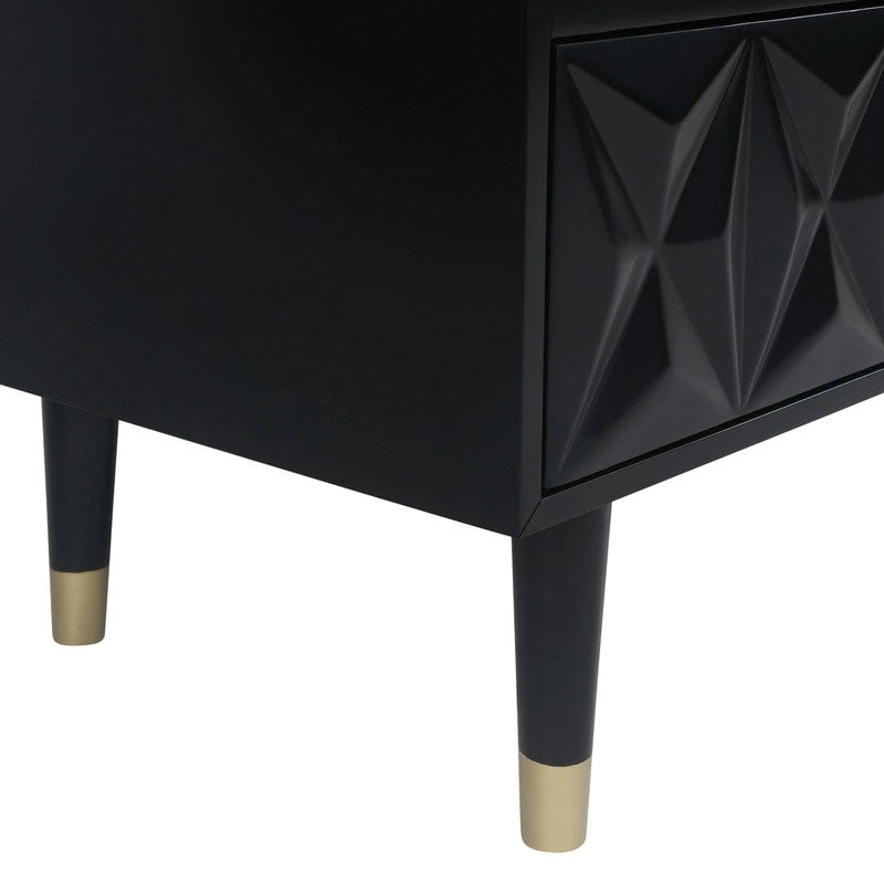 Commode géométrique 6 tiroirs blanc / noir / gris