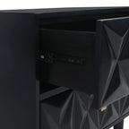 Commode géométrique 6 tiroirs blanc / noir / gris
