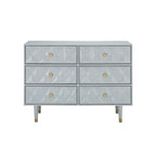 Commode géométrique 6 tiroirs blanc / noir / gris