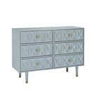 Commode géométrique 6 tiroirs blanc / noir / gris