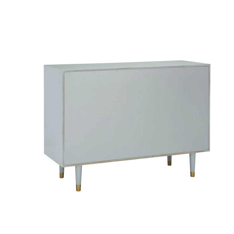 Commode géométrique 6 tiroirs blanc / noir / gris