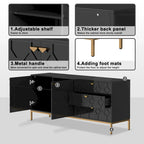 Clihome 2-Door Accent Cabinet with 3 Drawer Dressers