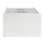 Meuble de rangement 2 tiroirs en tissu noir/gris et blanc/gris, montage par 1 personne