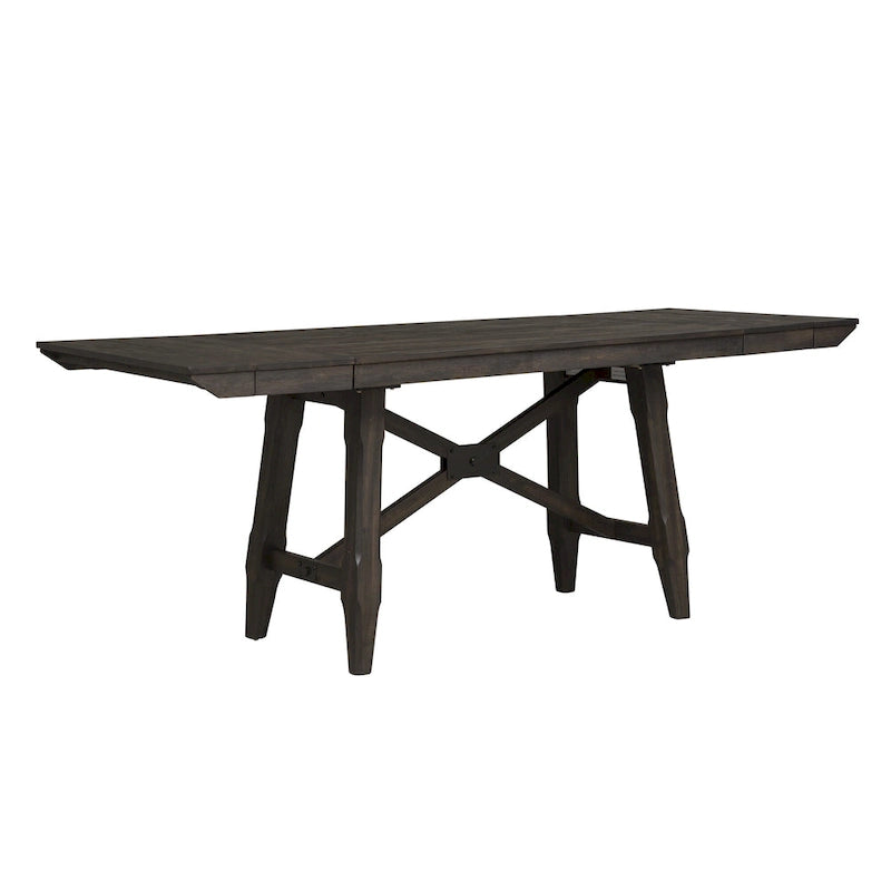 Table à manger à tréteaux Châtaignier foncé, 6 à 8 places