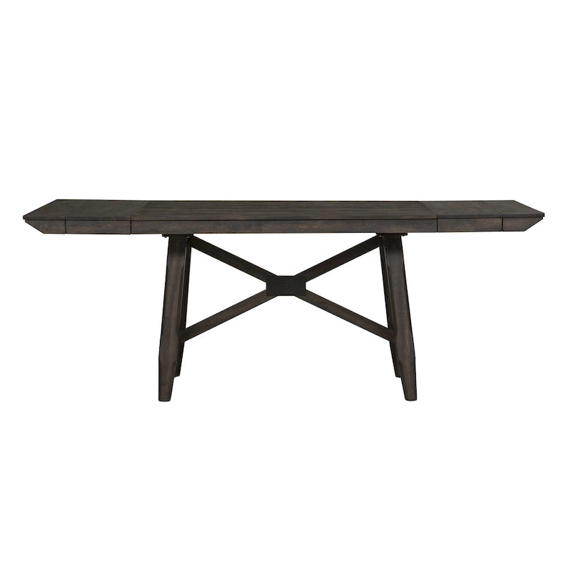 Table à manger à tréteaux Châtaignier foncé, 6 à 8 places