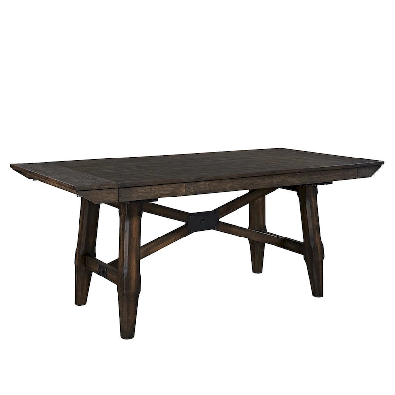 Table à manger à tréteaux Châtaignier foncé, 6 à 8 places