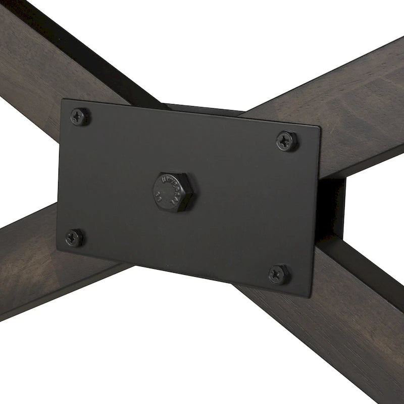 Table à manger à tréteaux Châtaignier foncé, 6 à 8 places