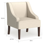 Fauteuil d'appoint crème avec accoudoirs incurvés – une place