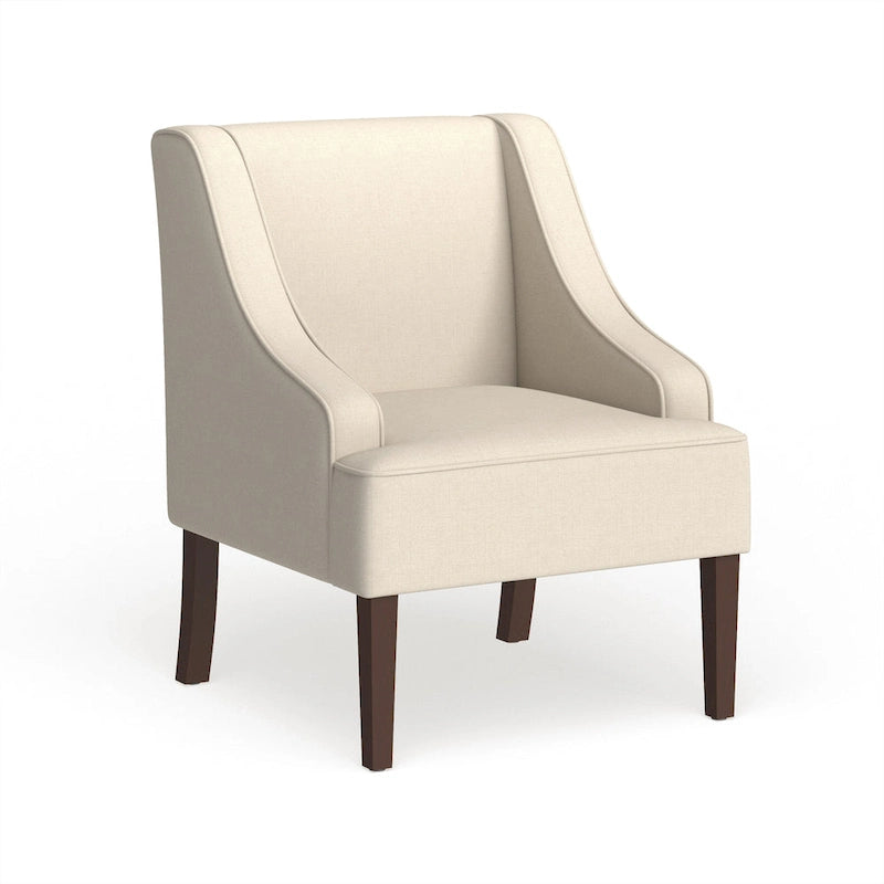 Fauteuil d'appoint crème avec accoudoirs incurvés – une place