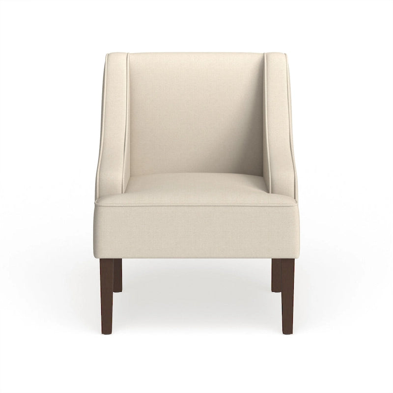 Fauteuil d'appoint crème avec accoudoirs incurvés – une place