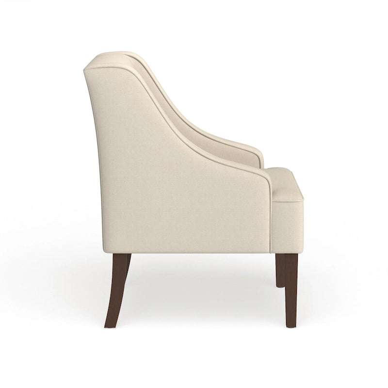 Fauteuil d'appoint crème avec accoudoirs incurvés – une place