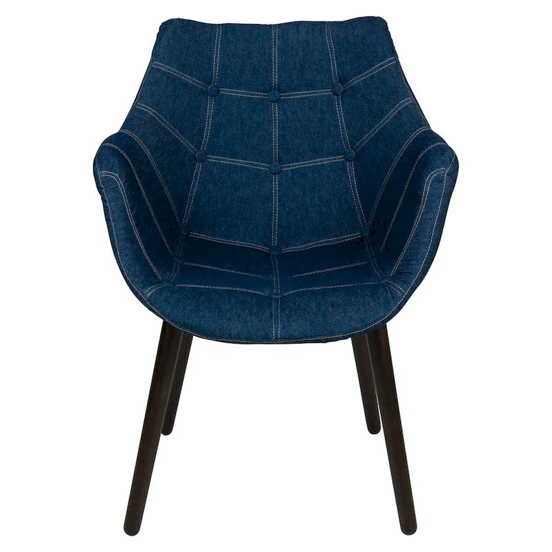 Fauteuil d'appoint dossier incurvé en jean pour 1 personne