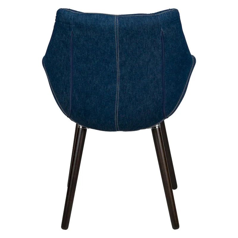 Fauteuil d'appoint dossier incurvé en jean pour 1 personne