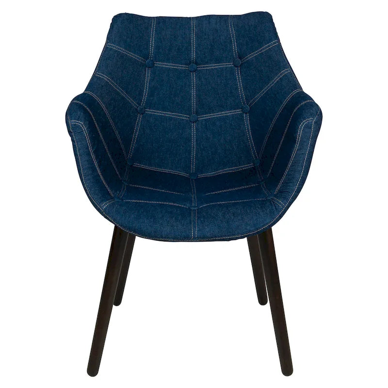 Fauteuil d'appoint dossier incurvé en jean pour 1 personne