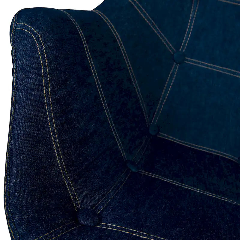 Fauteuil d'appoint dossier incurvé en jean pour 1 personne